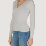 T-shirt manica lunga Guess LS KYLA RIB HENLEY Panna - Foto 3