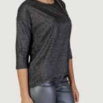 T-shirt manica lunga Vero Moda VMCORA 3/4 Black Silver - Foto 3