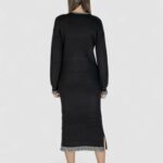 Vestito midi Vila Clothes VISONJA MIDI BODYCON MIDI KNIT DRESS /KA Nero - Foto 3