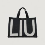 Borsa Liu-Jo L TOTE MONOGRAM JACQUARD Nero - Foto 1