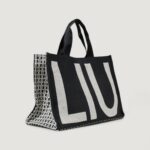 Borsa Liu-Jo L TOTE MONOGRAM JACQUARD Nero - Foto 2