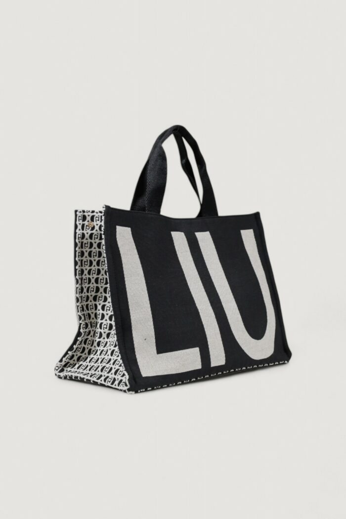 Borsa Liu-jo L TOTE MONOGRAM JACQUARD Nero