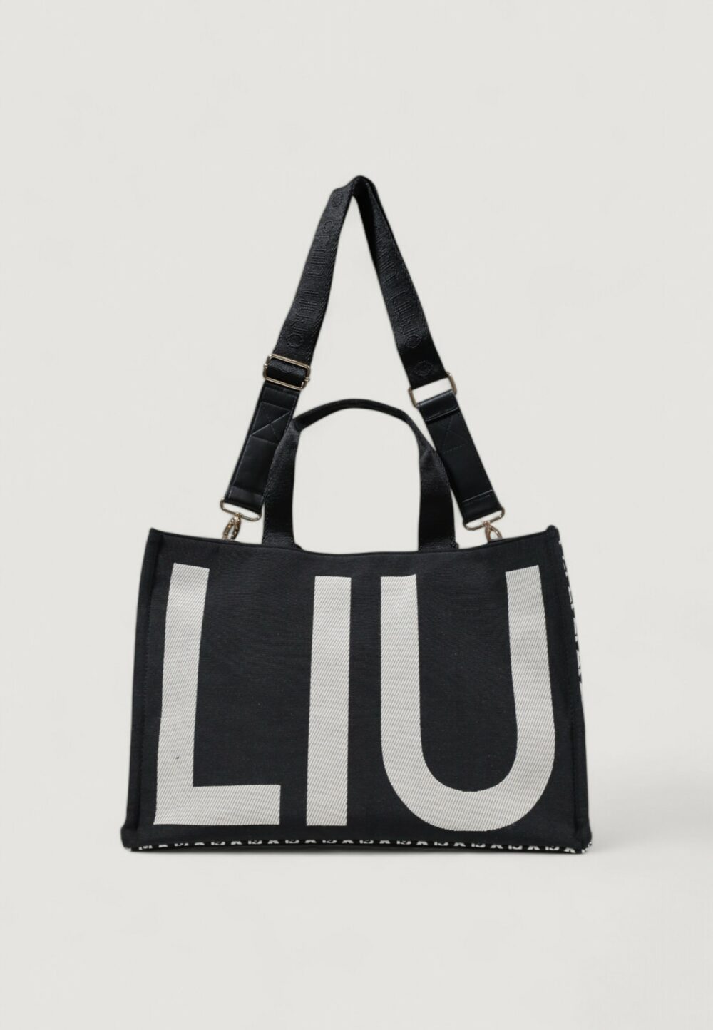 Borsa Liu-Jo L TOTE MONOGRAM JACQUARD Nero - Foto 5