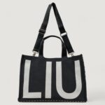 Borsa Liu-Jo L TOTE MONOGRAM JACQUARD Nero - Foto 5