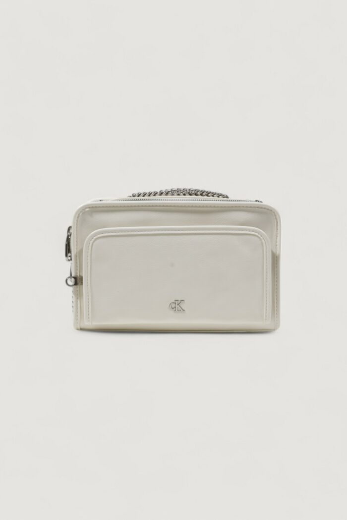 Borsa Calvin Klein UTILITY DBL ZIP CAMERA Bianco