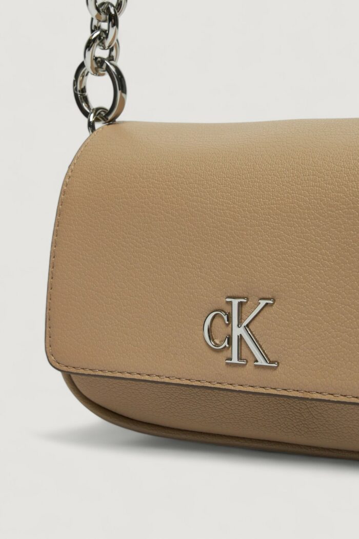 Borsa Calvin Klein MINIMAL MONOGRAM SHOULDER Beige