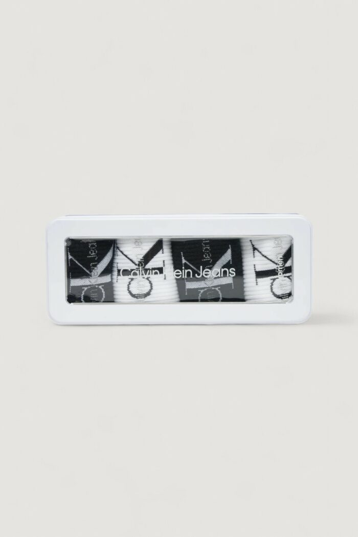 Calzini Calvin Klein SOCK 4P GIFTBOX LOGO Black-White