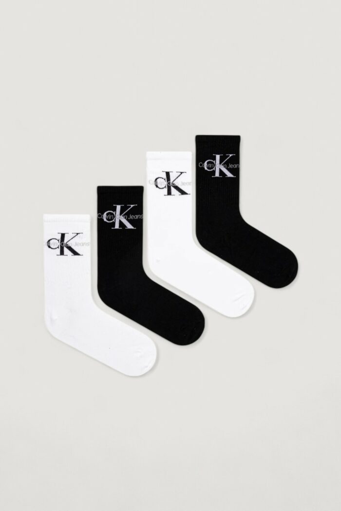 Calzini Calvin Klein SOCK 4P GIFTBOX LOGO Black-White