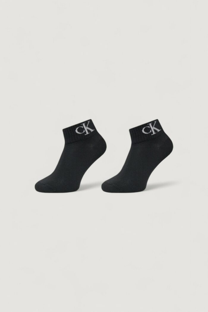 Calzini Calvin Klein QUARTER 2P MONOGRAM Nero