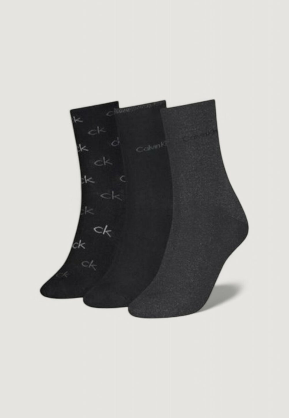 Calzini Calvin Klein SOCK 3P LUREX LOGO GI Nero - Foto 1