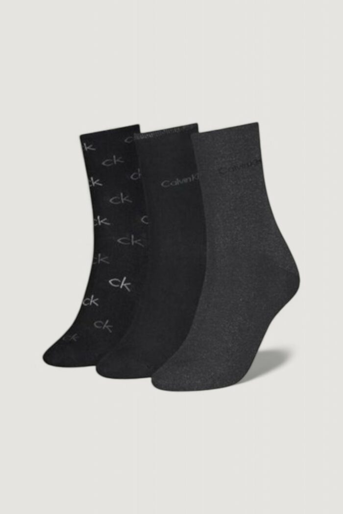 Calzini Calvin Klein SOCK 3P LUREX LOGO GI Nero