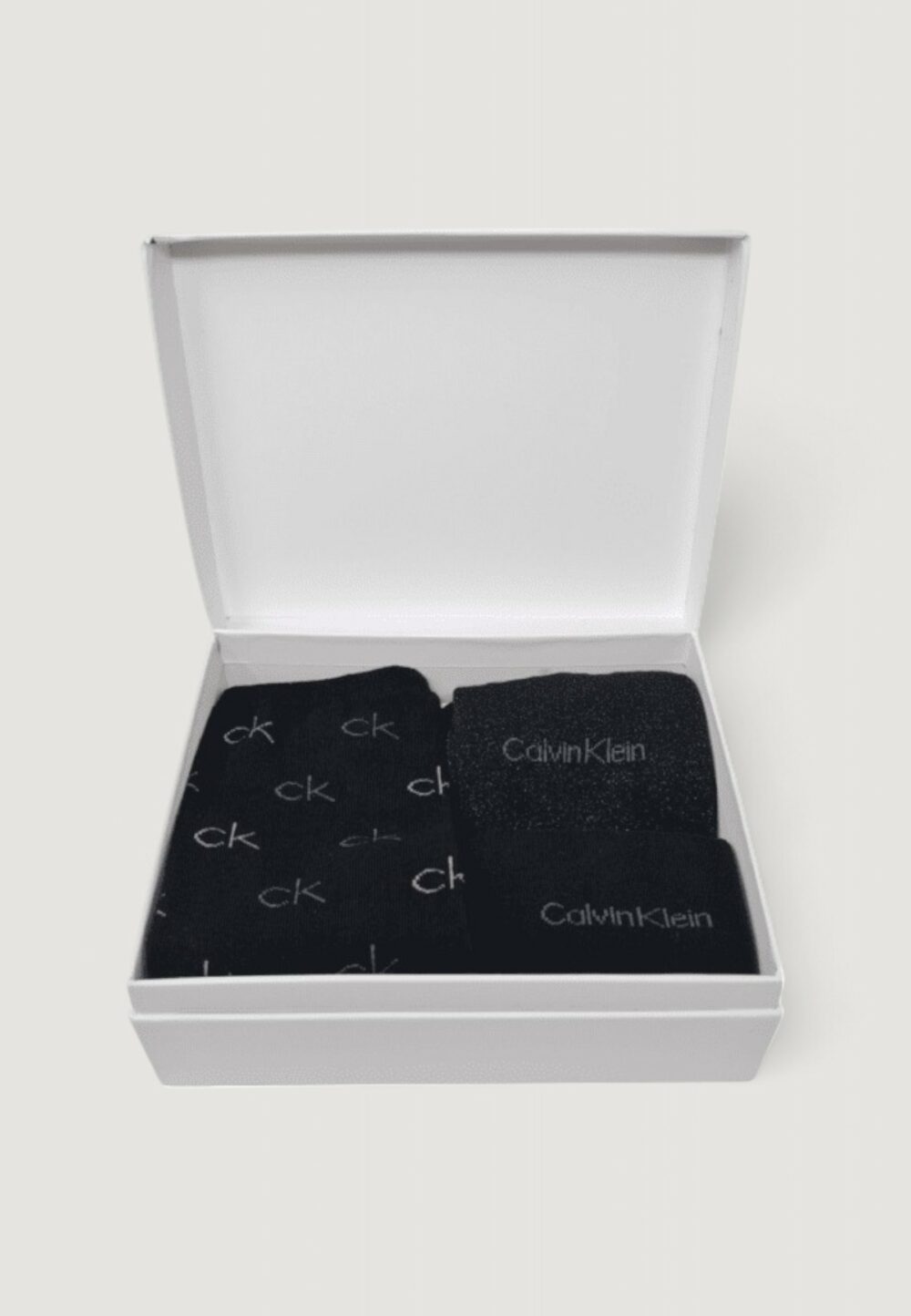 Calzini Calvin Klein SOCK 3P LUREX LOGO GI Nero - Foto 2