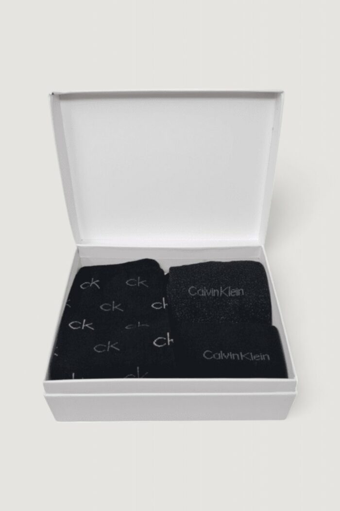 Calzini Calvin Klein SOCK 3P LUREX LOGO GI Nero