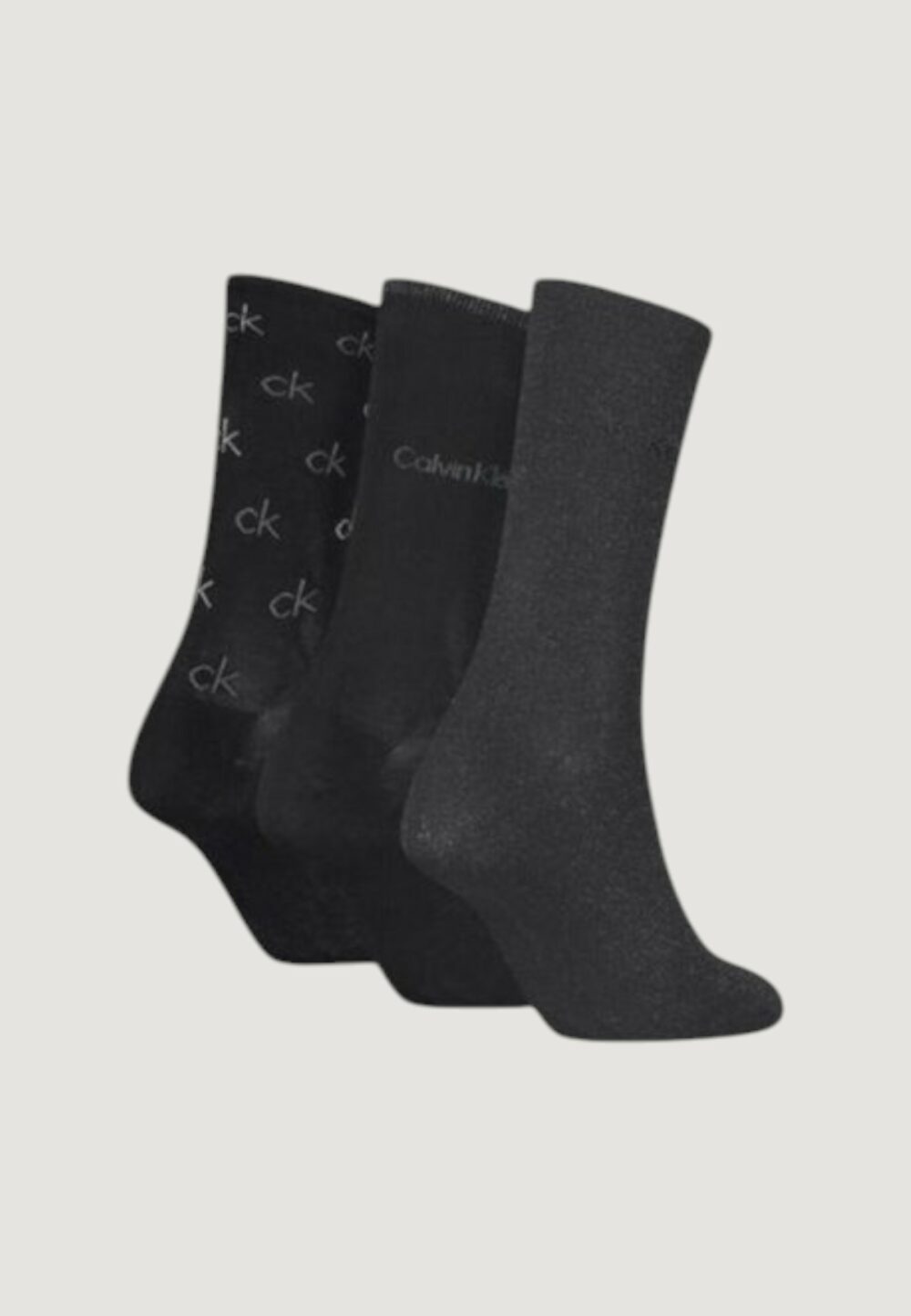 Calzini Calvin Klein SOCK 3P LUREX LOGO GI Nero - Foto 5