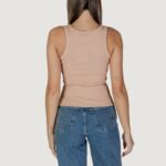 Canotta Calvin Klein Jeans WOVEN LABEL RIB TANK Rosa Antico - Foto 4