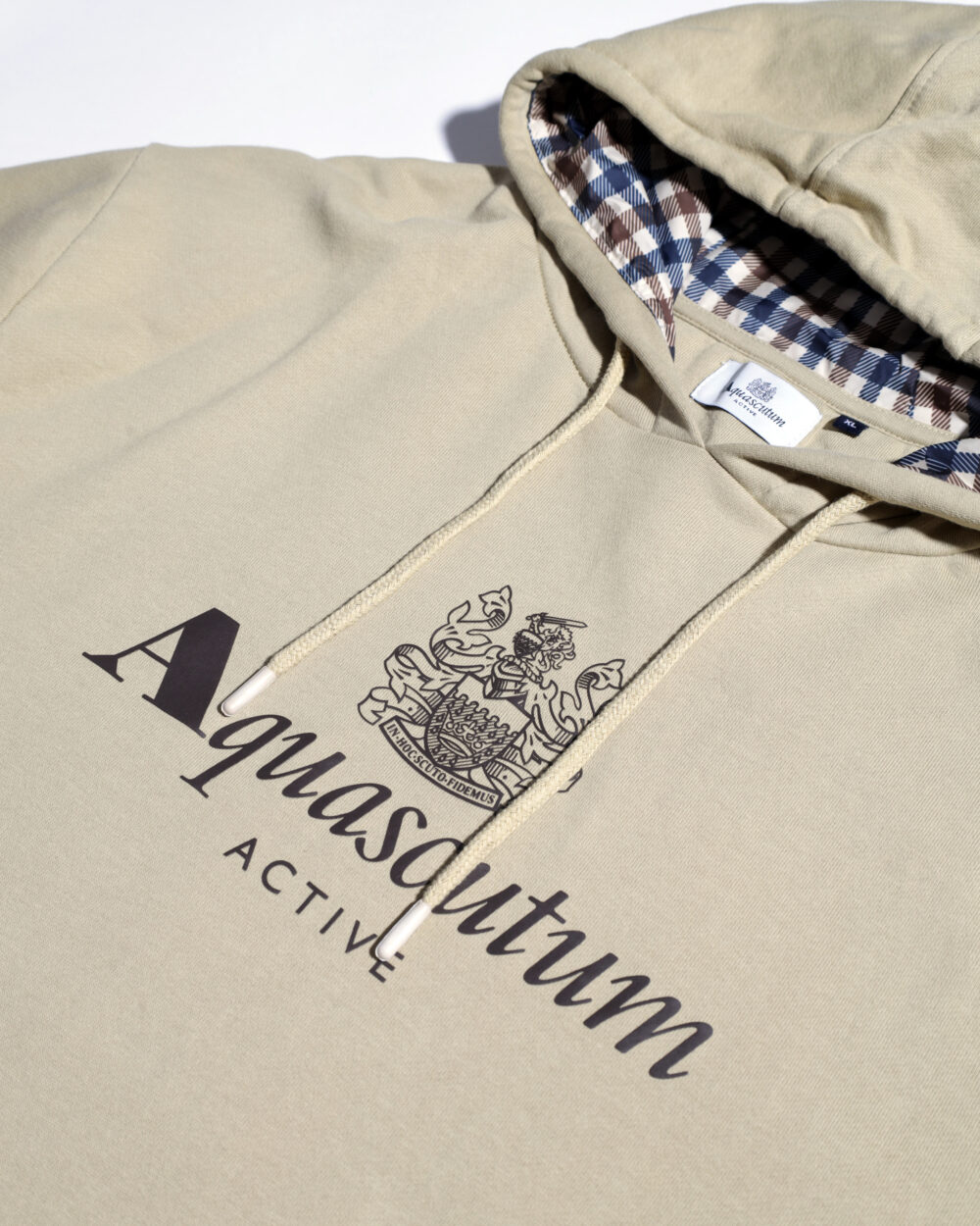 Felpa con cappuccio Aquascutum ACTIVE BIG LOGO HOODIE Beige - Foto 3