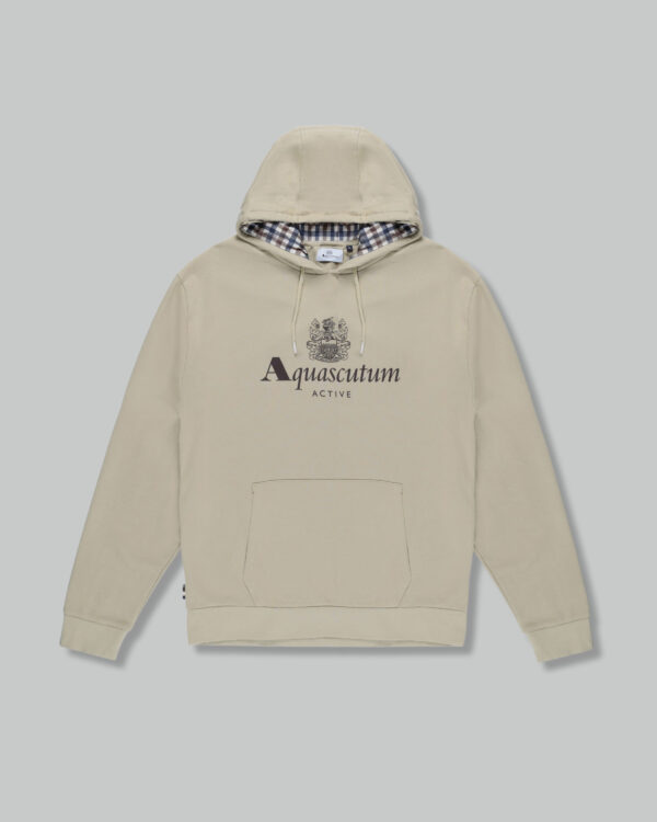 Felpa con cappuccio Aquascutum ACTIVE BIG LOGO HOODIE Beige - Foto 1