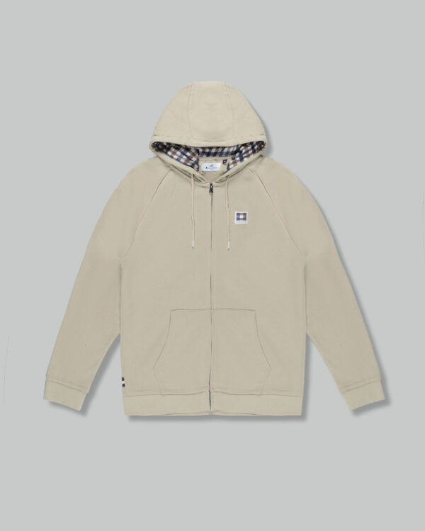 Felpa con cappuccio Aquascutum ACTIVE PATCH FZ RAGLAN HOODIE Beige - Foto 1