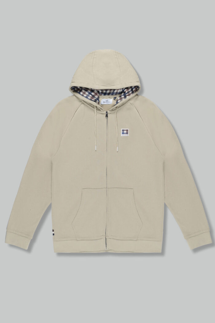 Felpa con cappuccio Aquascutum ACTIVE PATCH FZ RAGLAN HOODIE Beige