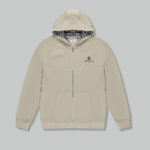 Felpa con cappuccio Aquascutum ACTIVE SMALL LOGO FZ HOODIE Beige - Foto 1