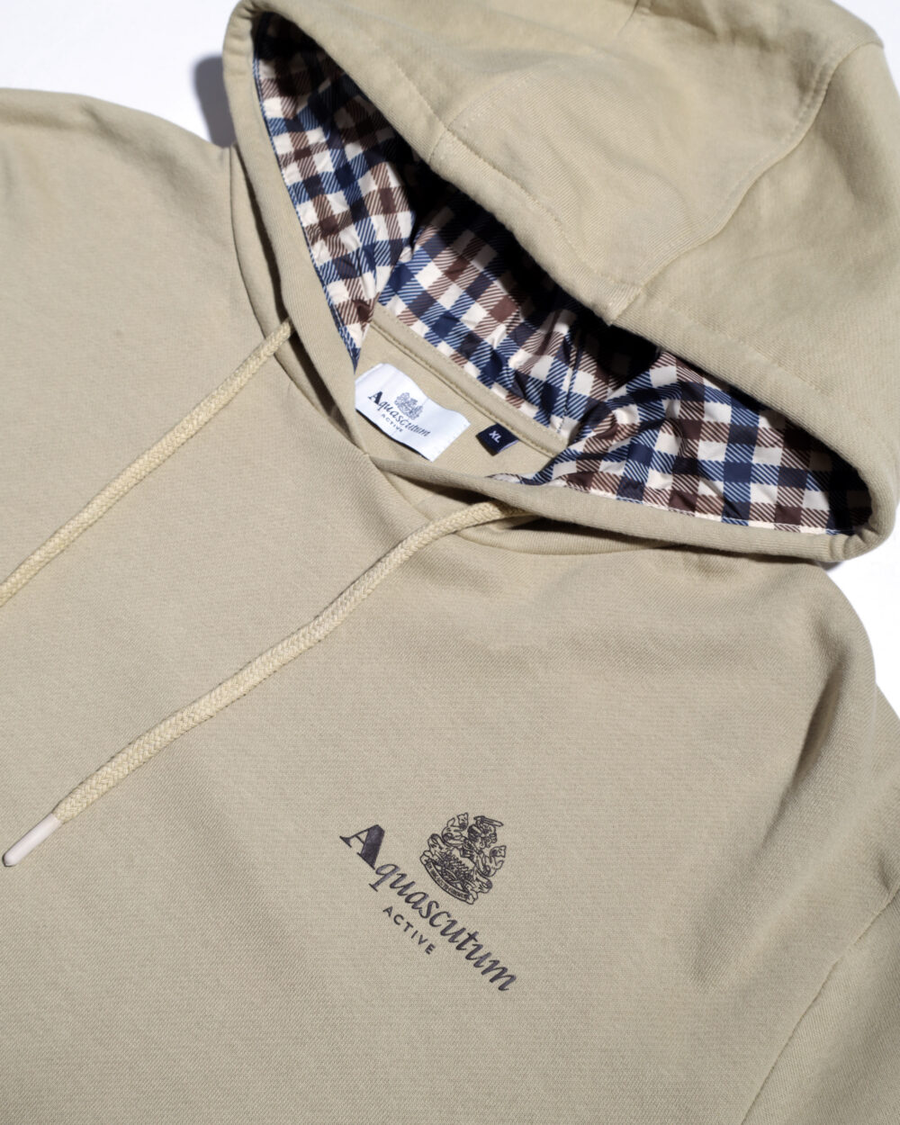 Felpa con cappuccio Aquascutum ACTIVE SMALL LOGO HOODIE Beige - Foto 3