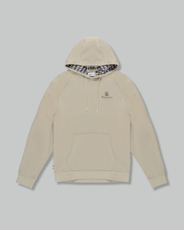 Felpa con cappuccio Aquascutum ACTIVE SMALL LOGO RAGLAN HOODIE Beige - Foto 1