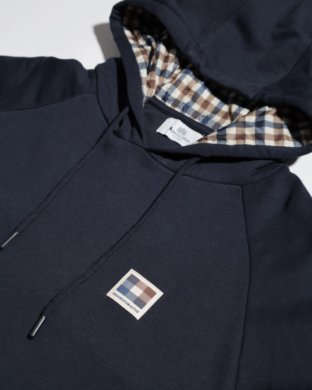 Felpa con cappuccio Aquascutum ACTIVE PATCH RAGLAN HOODIE Blu - Foto 3