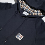 Felpa con cappuccio Aquascutum ACTIVE PATCH RAGLAN HOODIE Blu - Foto 3