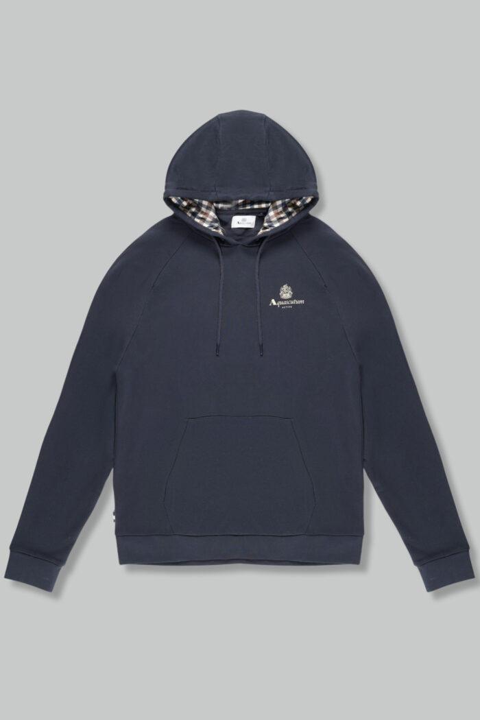 Felpa con cappuccio Aquascutum ACTIVE SMALL LOGO RAGLAN HOODIE Blu