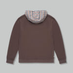 Felpa con cappuccio Aquascutum ACTIVE CLUB CHECK FZ MERINO HOODIE Marrone - Foto 2