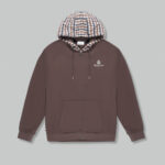 Felpa con cappuccio Aquascutum ACTIVE CLUB CHECK FZ MERINO HOODIE Marrone - Foto 1