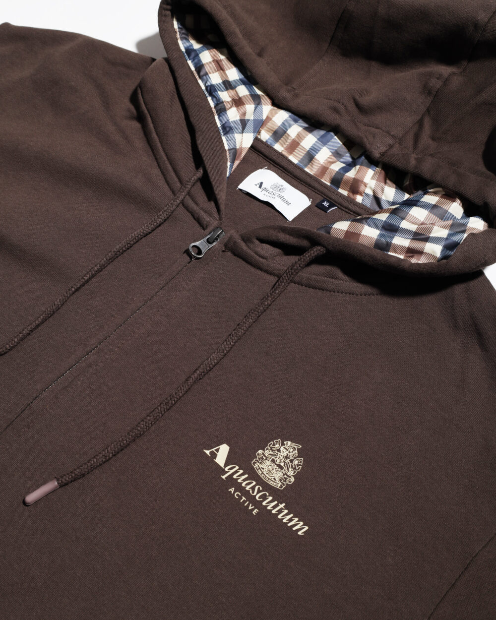 Felpa con cappuccio Aquascutum ACTIVE SMALL LOGO FZ HOODIE Marrone - Foto 3