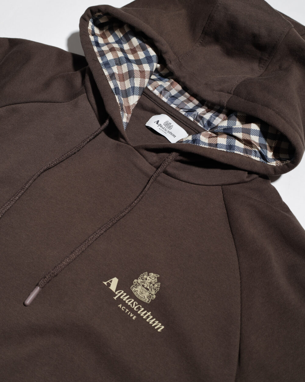 Felpa con cappuccio Aquascutum ACTIVE SMALL LOGO RAGLAN HOODIE Marrone - Foto 3