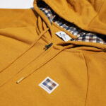 Felpa con cappuccio Aquascutum ACTIVE PATCH FZ RAGLAN HOODIE Senape - Foto 3