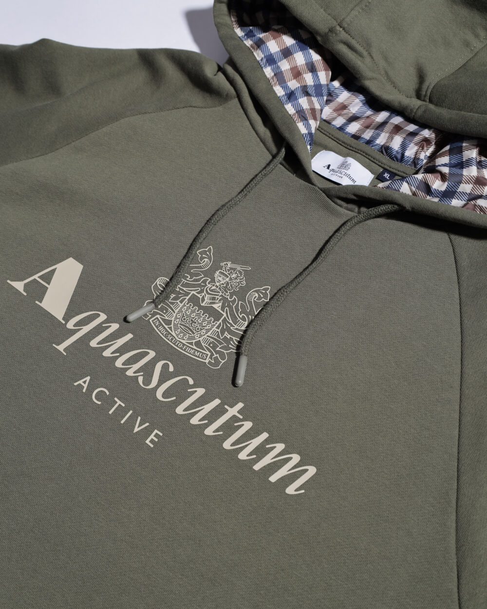 Felpa con cappuccio Aquascutum ACTIVE BIG LOGO RAGLAN HOODIE Verde Oliva - Foto 4