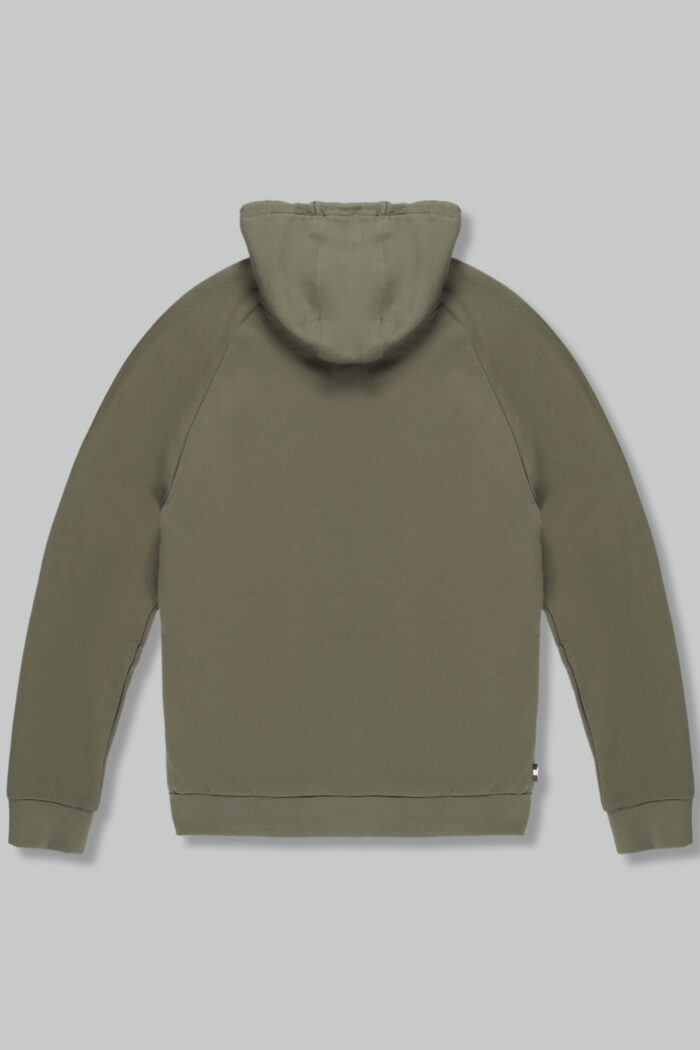 Felpa con cappuccio Aquascutum ACTIVE PATCH FZ RAGLAN HOODIE Verde Oliva