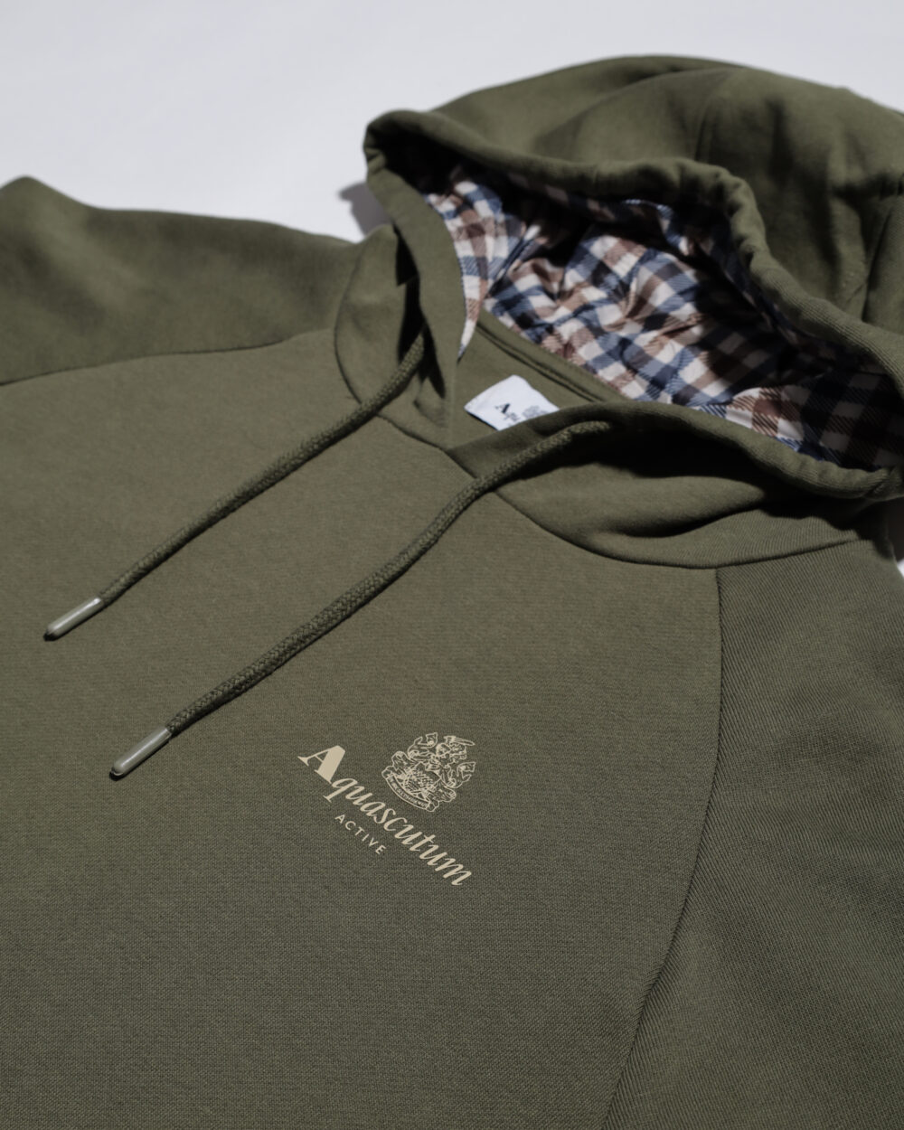 Felpa con cappuccio Aquascutum ACTIVE SMALL LOGO RAGLAN HOODIE Verde Oliva - Foto 4