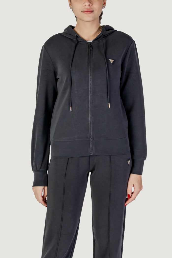 Felpa con cappuccio Guess Active OLYMPE FULL ZIP Nero