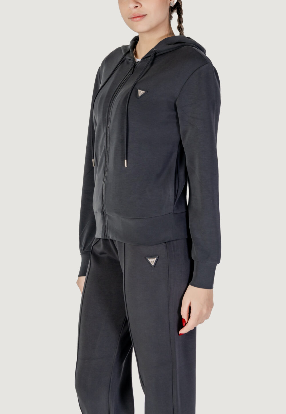 Felpa con cappuccio Guess Active OLYMPE FULL ZIP Nero - Foto 2