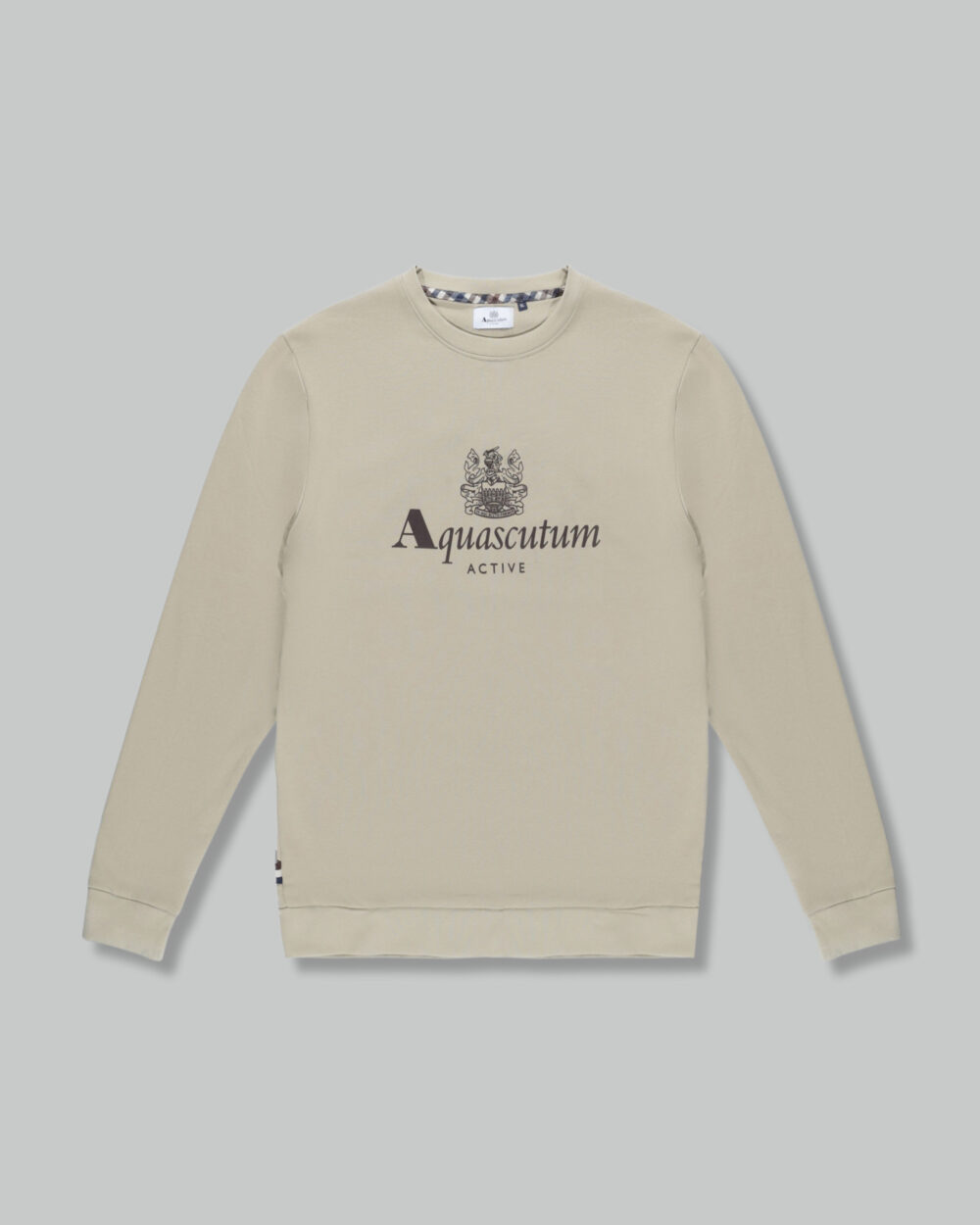 Felpa senza cappuccio Aquascutum ACTIVE BIG LOGO CREWNECK Beige - Foto 1