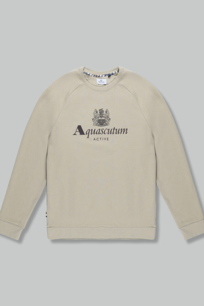 Felpa senza cappuccio Aquascutum ACTIVE BIG LOGO RAGLAN Beige