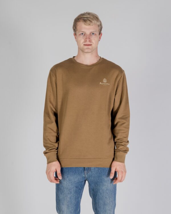 Felpa senza cappuccio Aquascutum ACTIVE SMALL LOGO CREWNECK Beige scuro - Foto 1