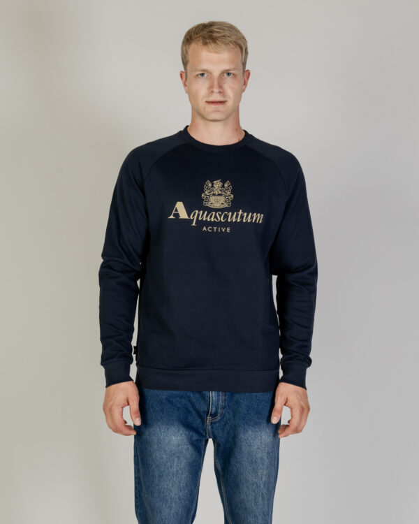 Felpa senza cappuccio Aquascutum ACTIVE BIG LOGO RAGLAN Blu - Foto 1