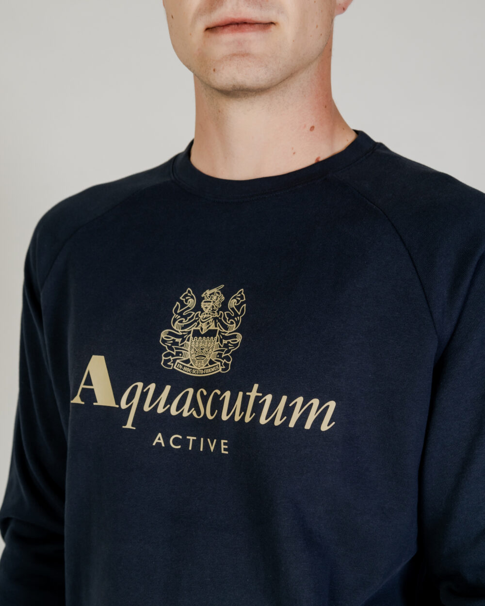 Felpa senza cappuccio Aquascutum ACTIVE BIG LOGO RAGLAN Blu - Foto 5