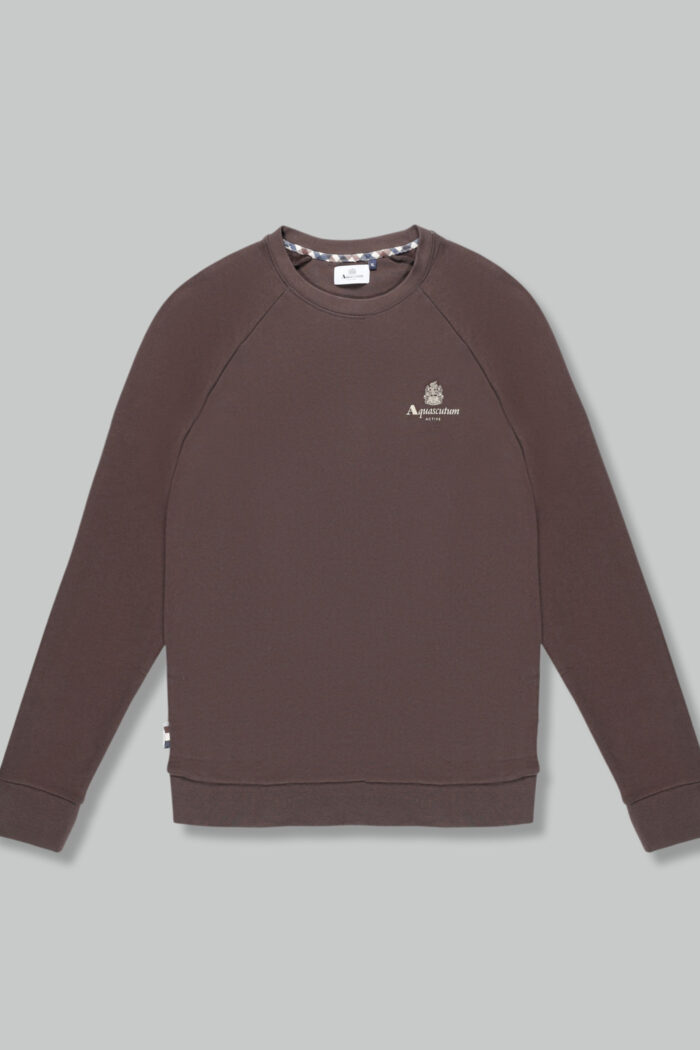 Felpa senza cappuccio Aquascutum ACTIVE SMALL LOGO RAGLAN Marrone