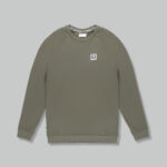 Felpa senza cappuccio Aquascutum ACTIVE PATCH CREWNECK Verde Oliva - Foto 1