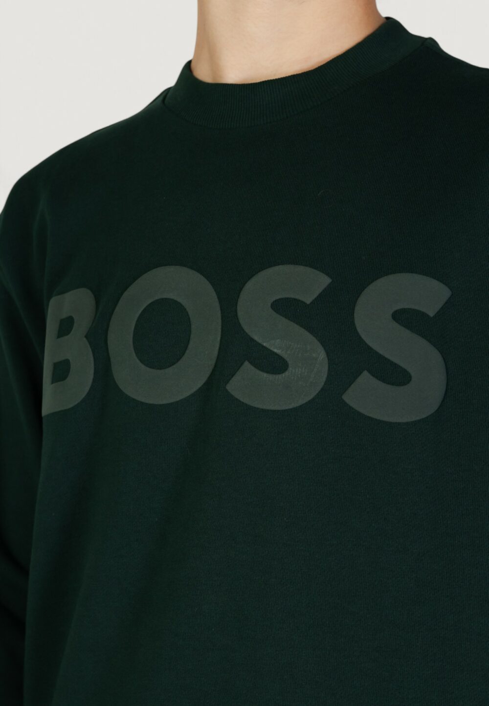 Felpa senza cappuccio Boss JERSEY WE BASIC CREW Verde - Foto 5