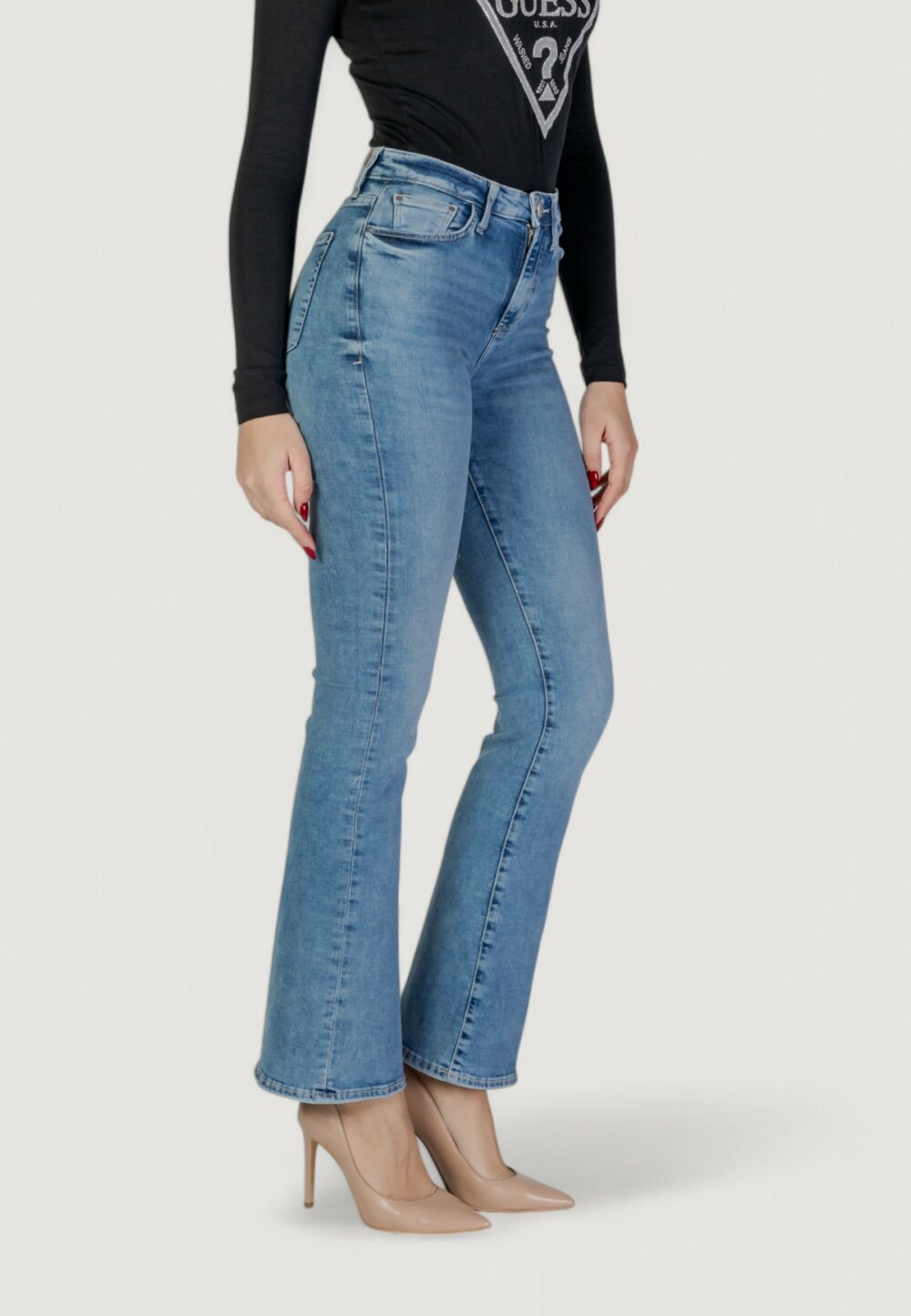 Jeans bootcut Guess SEXY FLARE Denim chiaro - Foto 3