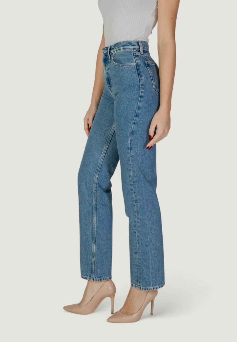 Jeans mom Calvin Klein Jeans HIGH RISE STRAIGHT Denim - Foto 2