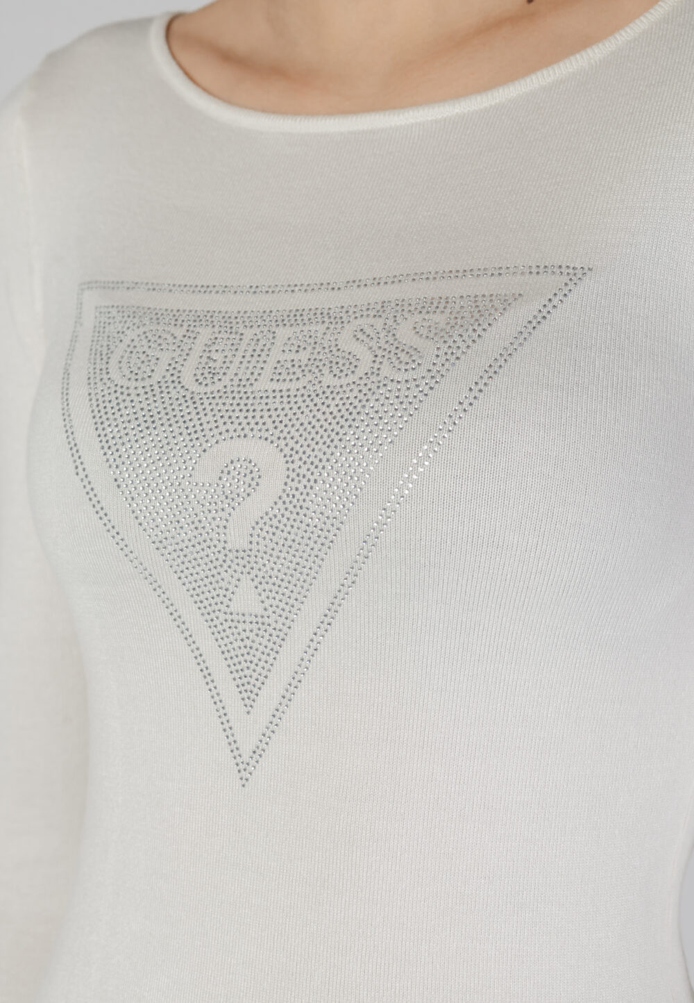 Maglia Guess LS TRIANGLE LOGO ELI Bianco - Foto 5